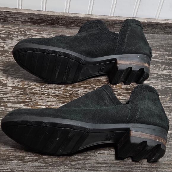 Sorel Women's Black Suede Slip On Comfort Ankle Boots Size 9.5 - Picture 6 of 6